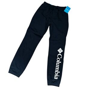 Columbia Jogger Sweatpants Men's Size S Straight Black Fleece Comfort Casual New
